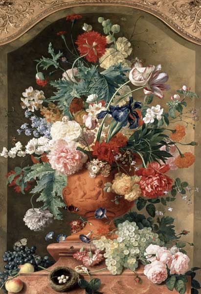 Flowers in a Terracotta Vase od Jan van Huysum