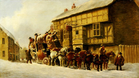 Outside The George Inn,  Winter od J.C. Maggs