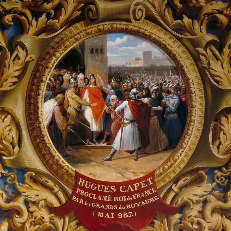 Hugh Capet proclaimed King by the nobles in May 987 od Jean Alaux