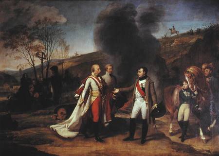 Meeting between Napoleon I (1769-1821) and Francis I (1768-1835) after the Battle of Austerlitz od Jean-Antoine Gros