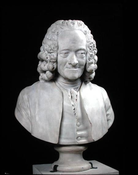 Bust of Francois Marie Arouet de Voltaire (1694-) od Jean-Antoine Houdon
