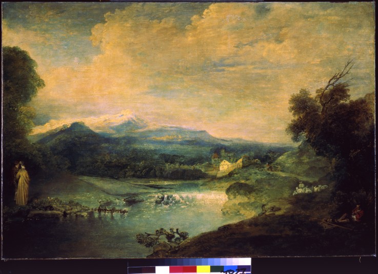 Landscape with a waterfall od Jean Antoine Watteau