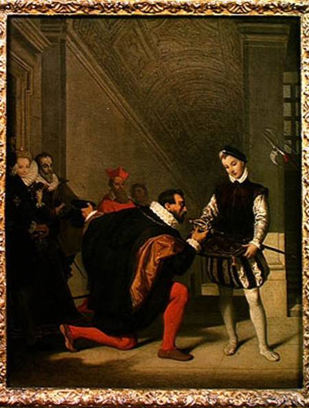 Don Pedro de Toledo (1484-1553) Kissing the Sword of Henry IV (1553-1610) od Jean Auguste Dominique Ingres