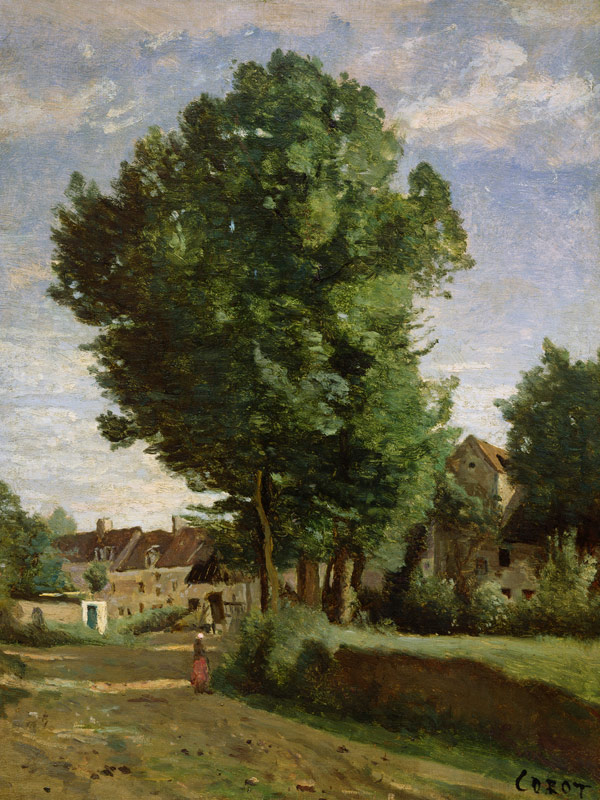 Outskirts of a village near Beauvais od Jean-Babtiste-Camille Corot