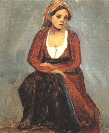 Sedentary Italian od Jean-Babtiste-Camille Corot