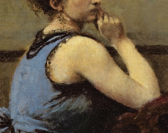 The Woman in Blue, 1874 (detail of 82880) od Jean-Babtiste-Camille Corot