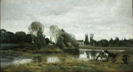 Ville d'Avray, Horses Watering od Jean-Babtiste-Camille Corot