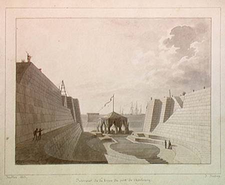 Dry dock at Cherbourg, July 1813 (pen od Jean-Baptiste Isabey