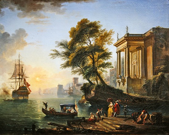 Marina, sunset od Jean-Baptiste Lallemand