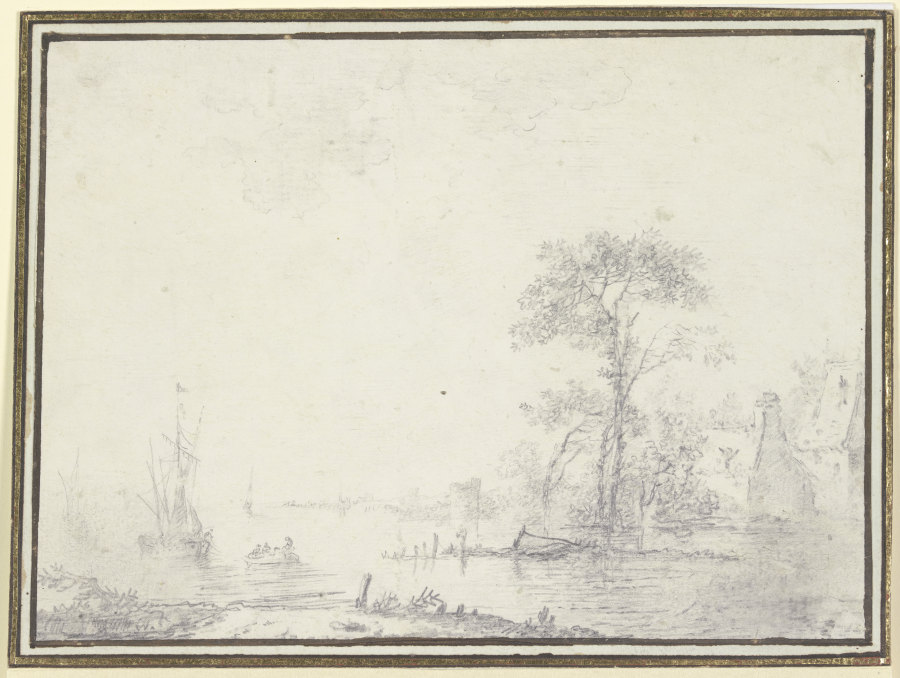 Scene at the river od Jean-Baptiste Le Prince