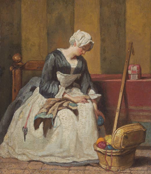 the stitching woman od Jean-Baptiste Siméon Chardin