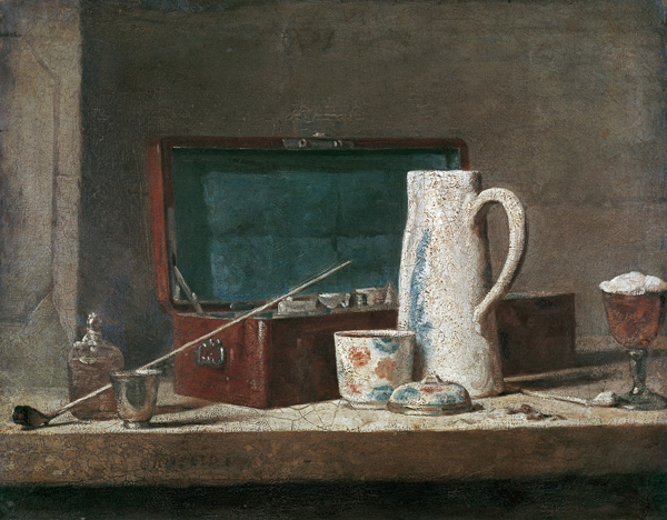 Chardin / Tobacco accessories / Painting od Jean-Baptiste Siméon Chardin