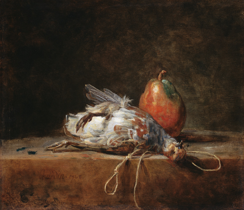 Still Life with Partridge and Pear od Jean-Baptiste Siméon Chardin