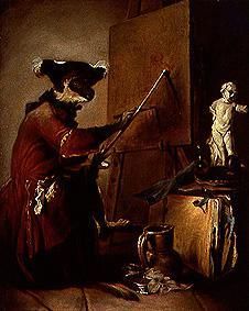 The monkey as a painter od Jean-Baptiste Siméon Chardin