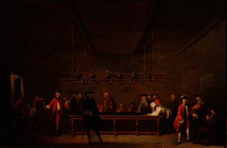 A Game of Billiards od Jean-Baptiste Siméon Chardin