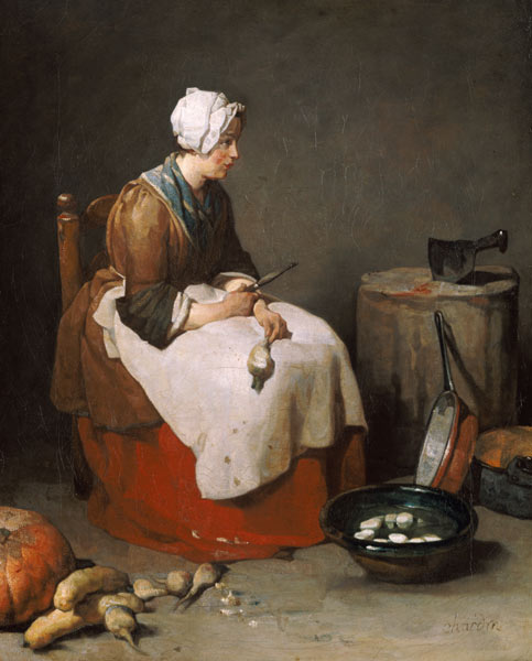 Woman paring turnips od Jean-Baptiste Siméon Chardin