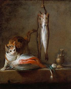 Still Life With Cat and Fish