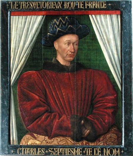 Portrait of Charles VII, King of France od Jean Fouquet