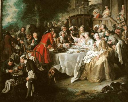 The Hunt Lunch, detail of the diners od Jean François de Troy