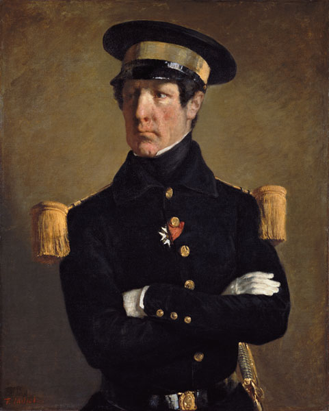 Pierre Claude Aimable Gachot, Naval Lieutenant, c. 1845 od Jean-François Millet
