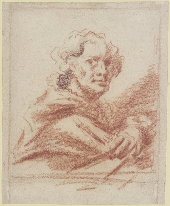 Brustbild eines Mannes im Dreiviertelprofil nach rechts od Jean-Honoré Fragonard