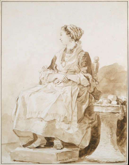 Neapolitan Woman, sitting outside od Jean-Honoré Fragonard