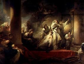 The major part priests' Coresos sacrifices himself to save Kallirhoë od Jean Honoré Fragonard
