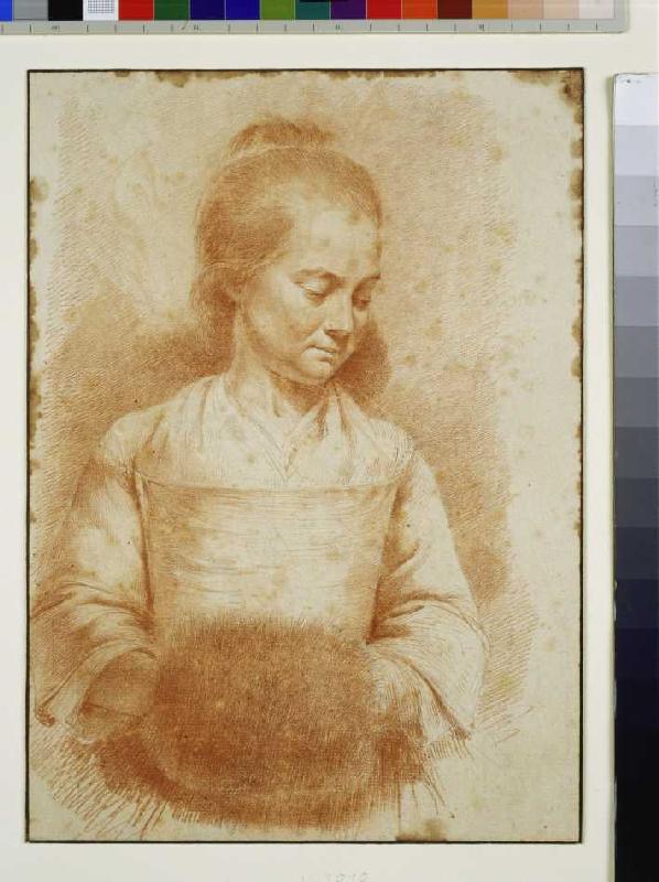 Halbfigur einer jungen Frau mit Muff. od Jean Jacques de Boissieu