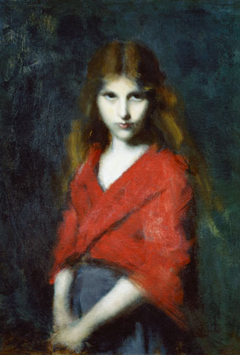 Portrait of a Young Girl, The Shiverer od Jean-Jacques Henner