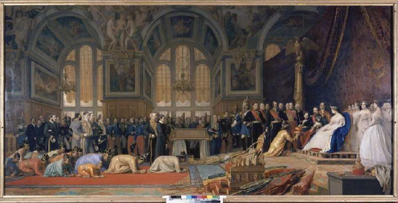 Reception sent Siamese in the castle Fontainebleau. od Jean-Léon Gérome