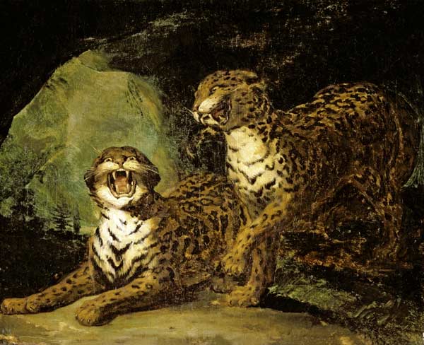 Two Leopards od Jean Louis Théodore Géricault
