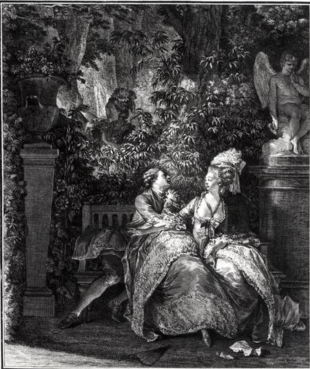 Yes or No? 1781, engraved by N. Thomas od Jean Michel the Younger Moreau