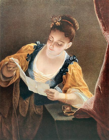 Young Woman Reading a Letter od Jean Raoux