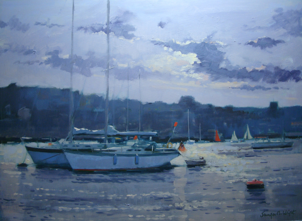 Salcombe - Moored Yachts, Late Afternoon od Jennifer Wright