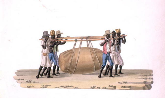 Wine Carriers (w/c on paper) od Joaquim Candido Guillobel