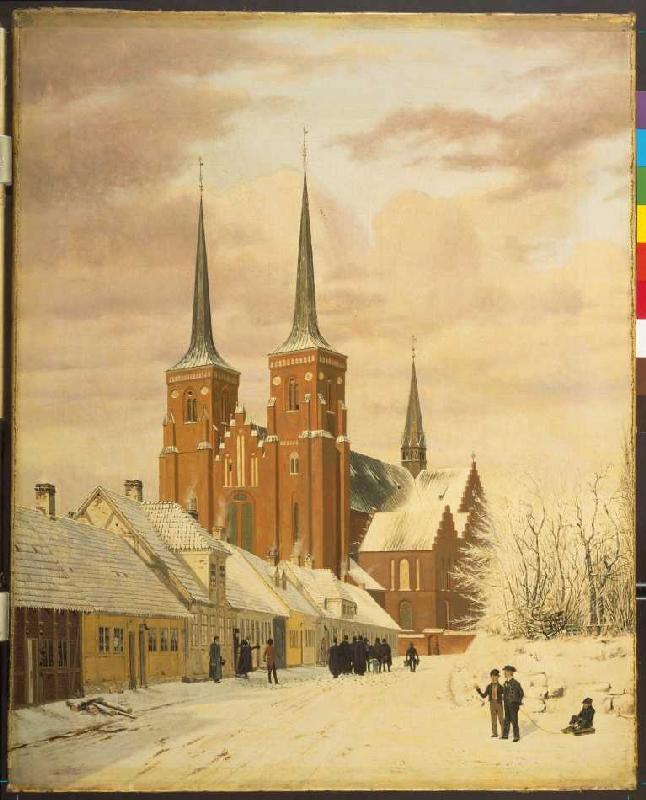 Winter scene in Roskilde with the cathedral. od Jörgen Pedersen Roed