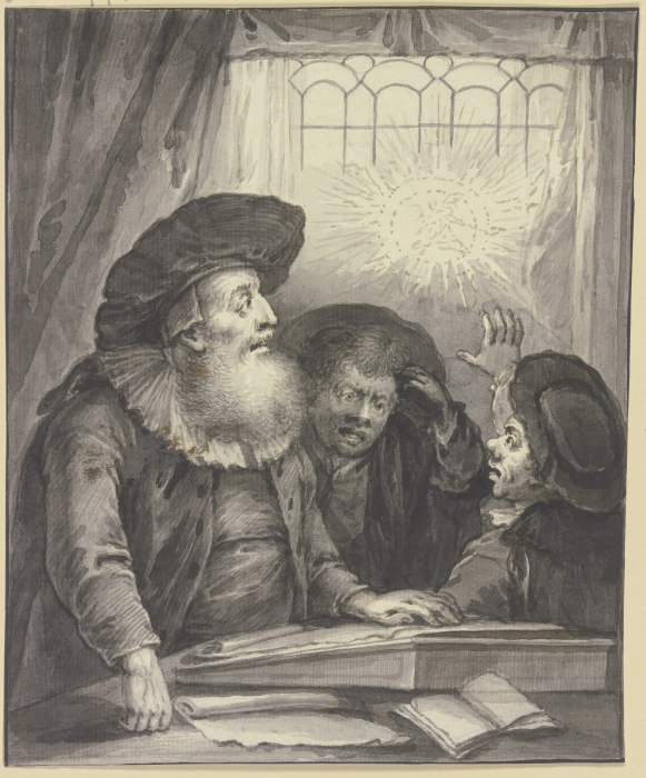 Rabbi Naphtali Ben Cohen mit zwei Schülern od Johann Andreas Benjamin Nothnagel