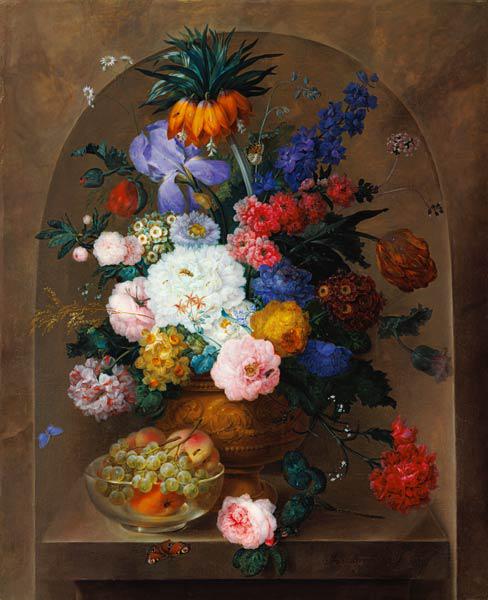 Still Life of Fruit and Flowers