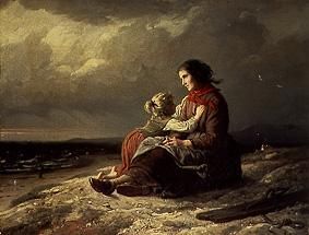 Waiting on the return of the fisherman. od Johann Georg Meyer von Bremen