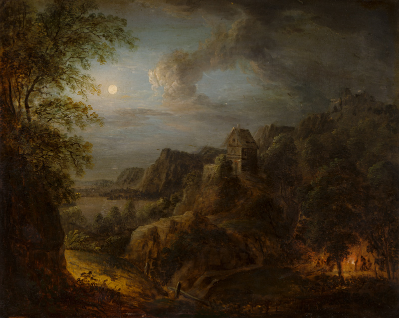 Landscape with Full Moon od Johann Georg Trautmann