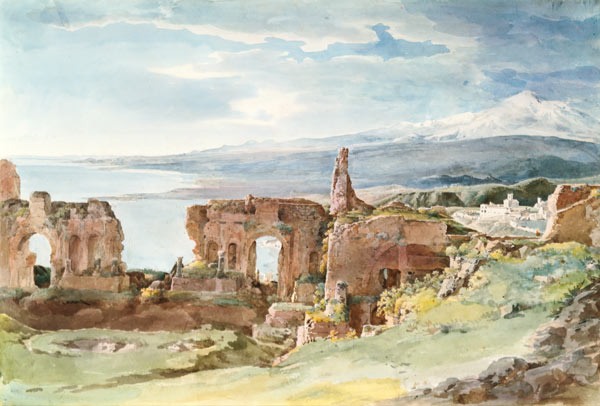 The Greek theatre in Taormina. od Johann Georg von Dillis