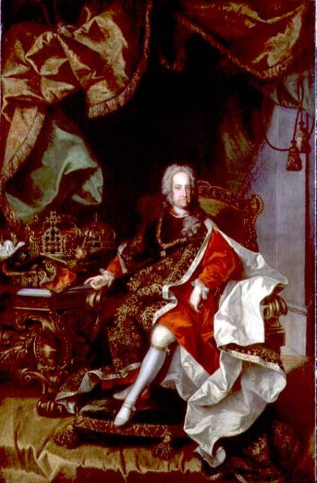 Emperor Charles VI (1685-1740) od Johann Gottfried Auerbach