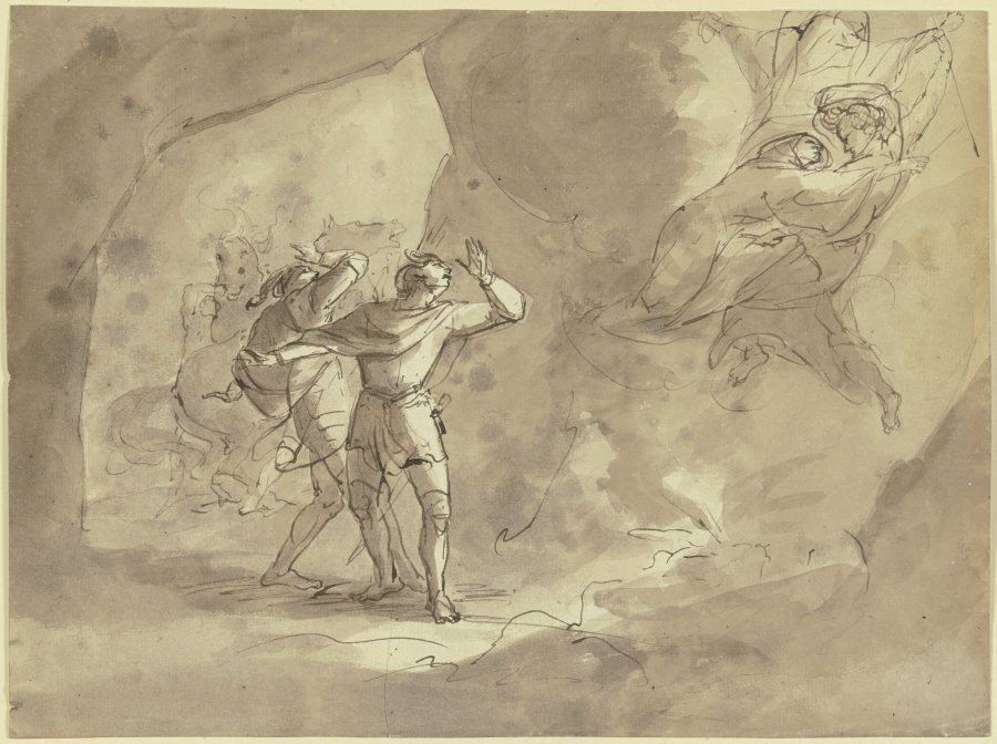 Vision zweier Männer in einer Grotte od Johann Heinrich Füssli