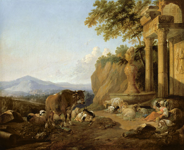 Landscape with a ruin od Johann Heinrich Roos