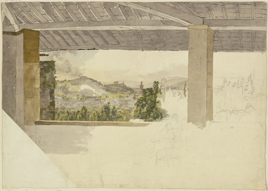 Ansicht von Florenz von einer Loggia außerhalb der Porta Ramona aus od Johann Nepomuk Rauch