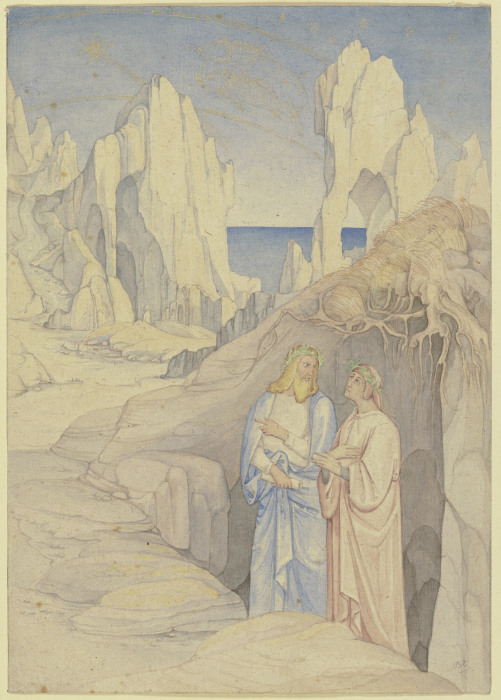 Dante und Vergil in der Unterwelt od Johann Ramboux
