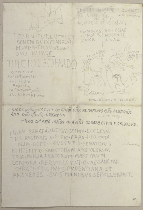 Kleinere figürliche Skizzen nebst einigen Nachschriften von Inschriften od Johann Ramboux