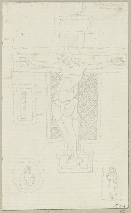 Kruzifix aus Holz auf dem Camposanto außerhalb von Bologna od Johann Ramboux