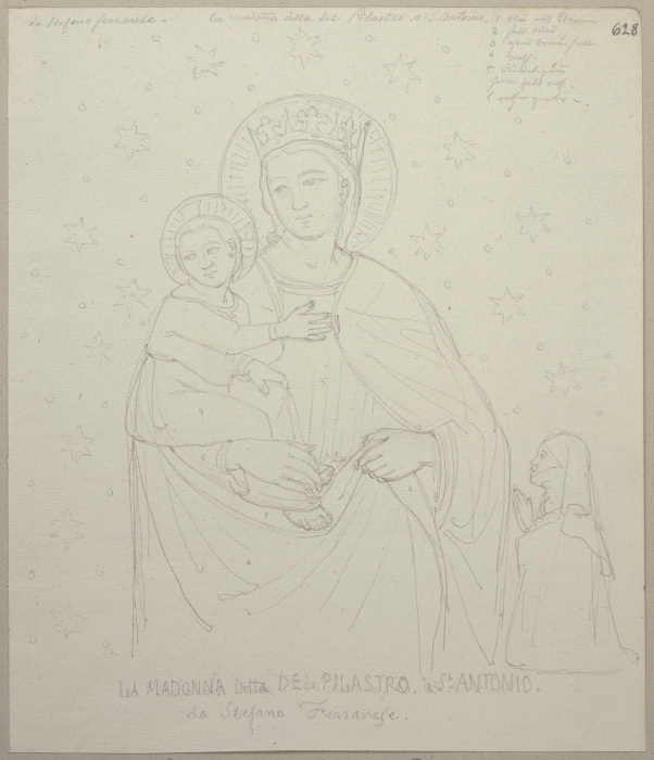 Maria mit dem Jesuskind und einer weiblichen Stifterfigur, irrtümlicherweise ausgewiesen als Stefano od Johann Ramboux
