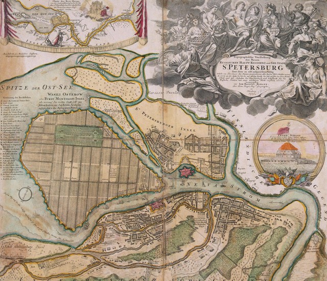 Map of Petersburg (Saint Petersburg master plan) od Johann Baptist Homann